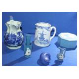 Wedgewood Creamer, Jasperware & Cobalt Cat