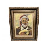 Portrait Oil Painting On Canvas Signed P. Bowman