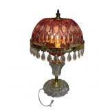 Vtg Michelotti Pink Cranberry Glass Boudoir Lamp