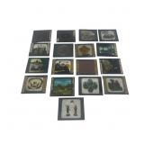 Antique Lot Of 17 Magic  Slides Lanterns Glas