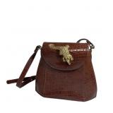 Sasha Brown Bag / Crocodile - Alligator Brass