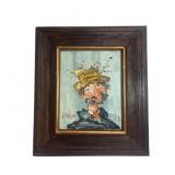 Clown Clochard Heavy Impasto Original Oil Painting