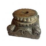 Hand Carved Wooden PEDESTAL Base RISER Plant