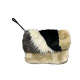 RIVER ISLAND FLUFFY FAUX FUR CLUTCH BAG