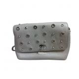 Marina C. Gray Leather Crossbody Bag Made in Italy