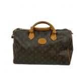 Vtg Louis Vuitton Brown Leather Monogram Purse