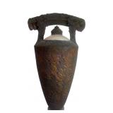 Huge Stuning Vintage  Raku Fired Brutalist Urn