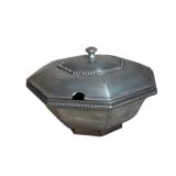 Pewter Aluminum Metal ~ ADG~Octagonal Serving Bowl