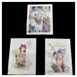 3 Erotic Abstract Surrealism Art Print Artist Sign