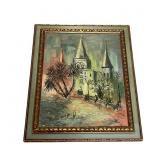 Abstract Church Oil Painting Dorothy Motry Knudson