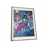 Vtg1943 Marc Chagall Blue Violinist Framed
