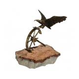 Signed CURTIS JERE 70s Bronze Brass Eagle MCM