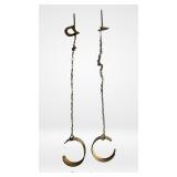 14K Gold Modernsit Dangling Crescent Drop Earrings