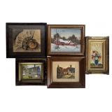 Framed Artwork Lot - Still Life, Landscapes, City