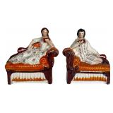 Antique Staffordshire Figural Bookends ï¿½ Reclining
