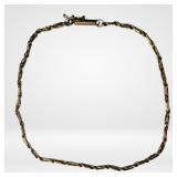 10K Yellow Gold Bar Link Chain Bracelet