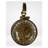 14K Gold Natural Gold Nugget Capsule Pendant Charm