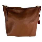 Tory Burch Perry Hobo Bag Moose Pebbled Leather