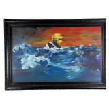 A. Lillstrom- Maritime Battleship Oil Painting