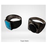 Two Massive Sterling Silver Men's Rings