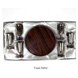 Web Sterling Silver Cordial Cups & Tray Set