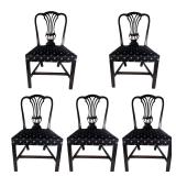 5 Antique George III Mahogany Hepplewhite Chairs