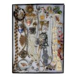 Vintage Jewelry Lot - Necklaces, Brooches, Pendant