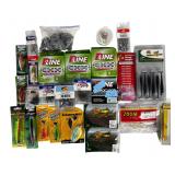 Fishing Tackle Lot w/ Lures, Line, Hooks, Weights