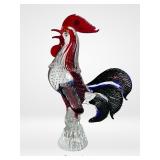 Large Murano Art Glass Cockerel Rooster Figurine