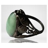Vintage Sterling Silver Lady's Jade Ring