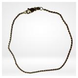 18K Gold Twisted Rope Chain Bracelet