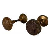 Pair of Antique Bronze Door Knob Sets