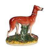 Antique Staffordshire Hunting Dog Figurine