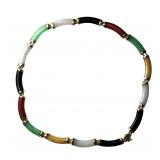 Multicolor Natural Stone Necklace with 14k Gold