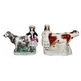 Antique Staffordshire Cow Figural Creamers