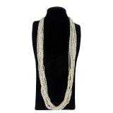 Multi-Strand Pearl Necklace with 14K Gold Clasp