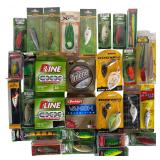 Assorted Fishing Lures & Line Lot - All New