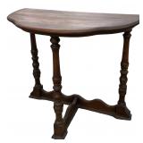 Vintage Solid Wood Demi-Lune Console / Side Table