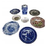 19th C Antique Blue & White Transferware Plates