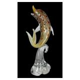 Large Formia Murano Art Glass Dolphin Figurine
