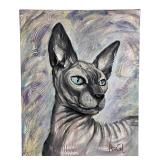 Oksana Grineva Expressionist Sphynx Cat Painting