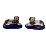 Antique Staffordshire Dog Quill / Spill Holders
