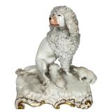 Staffordshire ï¿½Confettiï¿½ Poodle & Puppies Figurine