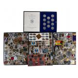 Large Collection of Vintage Pins, Medals & Badges