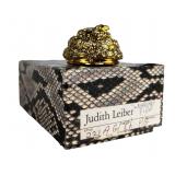 Judith Leiber Crystal Rhinestone Snake Pill Box