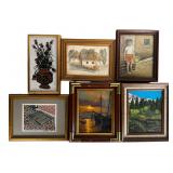 Assorted Framed Artwork Lot - Landscapes, Figural,