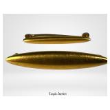 Pair of 14K Gold Bar Pins / Brooches