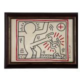 Keith Haring Pop Art Mixed Media Drawing