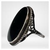 Sterling Silver Black Onyx Statement Ring