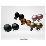 18k & 14k Gold Pearl and Gemstone Stud Earrings